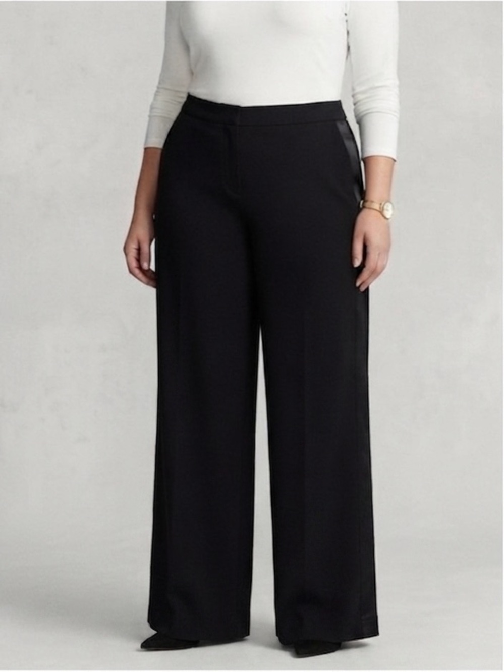 PENNINGTONS Curvy Fit Black Wide-Leg Pants with Side Stripe size 22